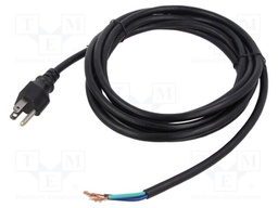 POWER CORD, 5-15P/FREE END, 3.7M, 10A