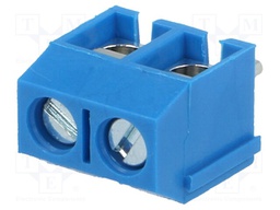 PCB terminal block; angled 90°; 5mm; ways: 2; on PCBs; 1.5mm2; 16A