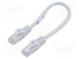 Patch cord; U/UTP; 6; stranded; CCA; PVC; grey; 0.25m; 26AWG; Cores: 8
