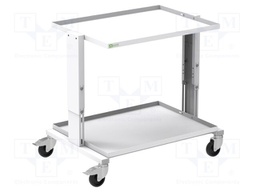 Trolley; ESD; W: 900mm; D: 625mm; steel; light grey; 10kΩ÷100MΩ