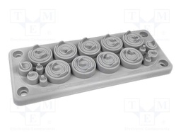 Multigate grommet; grey; Holes no: 17; -40÷90°C; UL94V-0; IP65; RMC