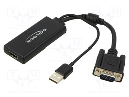 Adapter; D-Sub 15pin plug,HDMI socket,USB A plug,VGA male