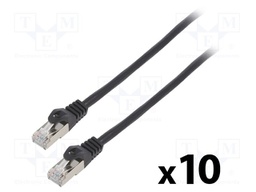 Patch cord; F/UTP; 6; stranded; CCA; PVC; black; 1.5m; 26AWG; Cores: 8