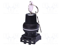 Switch: rotary with key; 22mm; black; IP65; E; Pos: 3; Ø22.5mm