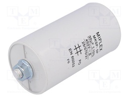 Capacitor: motors, run; 30uF; 450V; Ø45x83mm; -25÷70°C; ±10%; V: 2