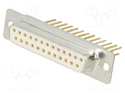 D-Sub; PIN: 25; socket; female; on PCBs; angled; THT