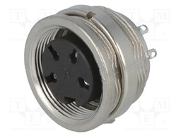 Connector: M16; female; for panel mounting,rear side nut; IP40