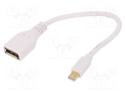 Adapter; DisplayPort 1.1a; 150mm; Colour: white; 32AWG; Core: Cu