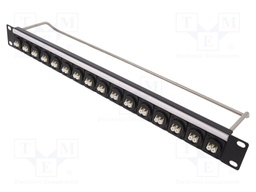 Connector: fiber optic; patch panel; screw; Size: 19",1U