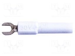 Fork terminals; banana 4mm plug,fork terminal; 36A; 30V; white