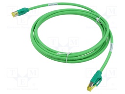 Patch cord; S/FTP; 6a; FRNC; green; 3m; RJ45 plug,both sides; 26AWG
