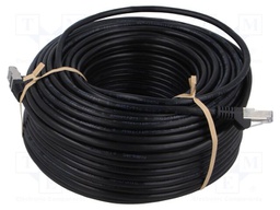 Patch cord; SF/UTP; 5e; stranded; CCA; PVC; black; 50m; 26AWG
