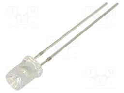 LED; yellow; 5mm; 330mcd; 120°; Front: recessed; 5VDC; No.of term: 2