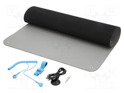 Bench mat; ESD; Dim: 600x1200mm; D: 2mm; grey (bright)