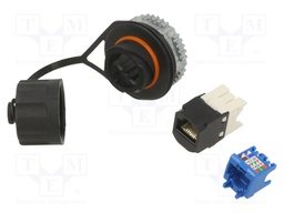 Socket; RJ45; PIN: 8; Cat: 6a; Layout: 8p8c; Locking: threaded joint