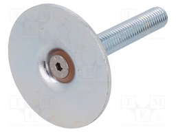 Foot of pin; Base dia: 50mm; M10; steel; Plunger length: 60mm