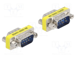 Adapter; D-Sub 9pin plug,both sides; connection 1: 1; 2pcs.
