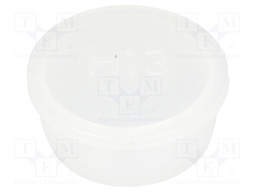 Plugs; Body: semi-transparent; Out.diam: 25.5mm; H: 9mm; Mat: LDPE