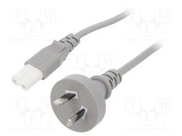 Cable; 2x0.75mm2; AS/NZS 3112 (I) plug,IEC C7 female; PVC; 1m