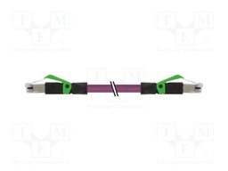 Patch cord; RJ45 plug,both sides; 5; stranded; Cu; PUR; violet; 5m