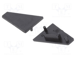 Cap for LED profiles; black; ABS; Application: CORNER14; V: GEN2
