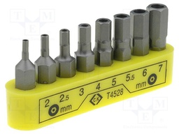 Screwdriver bits; Pcs: 8; Package: blister; 30mm