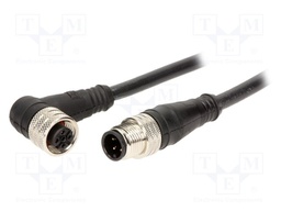 Cable: for sensors/automation; PIN: 4; M12-M12; 1m; plug; plug; 250V