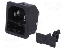 Connector: AC supply; socket; male; 10A; 250VAC; IEC 60320