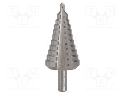 Drill bit; Ø: 13÷38mm; thin tinware,plastic; Ø10mm; Steps: 10
