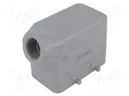 Enclosure: for HDC connectors; Han B; size 10B; for cable; angled