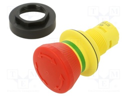 Switch: emergency stop; 22mm; red; IP65; mushroom; Cutout: Ø22.3mm