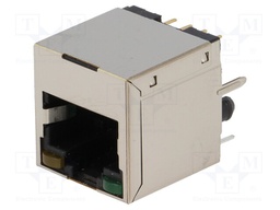 Socket; RJ45; PIN: 8; shielded,with LED; Layout: 8p8c; THT; straight