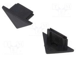 Cap for LED profiles; black; ABS; Application: TRIO10