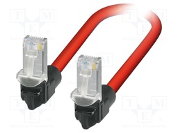 Patch cord; S/FTP; Cat 5; RJ45 down angled plug,both sides; 1m