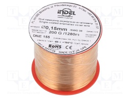 Coil wire; single coated enamelled; 0.15mm; 200g; -65÷155°C
