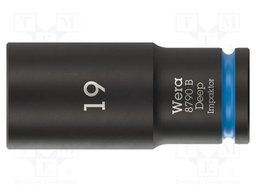 Socket; 6-angles,socket spanner,impact; HEX 19mm; 3/8"; IMPAKTOR