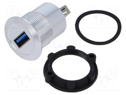 Adapter; USB A socket,both sides; USB 3.0; Thread: M22; 1÷10mm