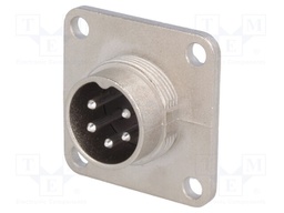 Connector: M16; male; flange (4 holes),for panel mounting; 300V