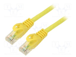 Patch cord; U/UTP; 6; stranded; CCA; PVC; yellow; 0.25m; 26AWG; 1pcs.