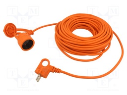 Extension lead; Sockets: 1; PVC; orange; 2x1,5mm2; 30m; 16A