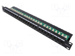 Patch panel; patch panel; Cat: 6; Keystone; Colour: black; IDC; 19"