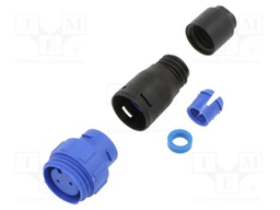 Connector: circular; plug; male; PIN: 2; w/o contacts; for cable