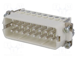 Connector: HDC; contact insert; male; C146; PIN: 16; 16+PE; size A16