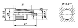 24A; Urated: 1kV; violet; Material: brass; Plating: nickel plated