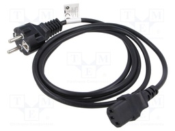 Cable; CEE 7/7 (E/F) plug,IEC C13 female; PVC; Len: 1.8m; black
