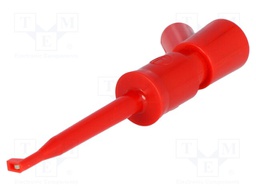 Clip-on probe; hook type; 6A; 60VDC; red; Grip capac: max.2mm; 2mm
