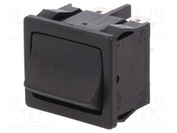 ROCKER; DP3T; Pos: 3; ON-OFF-ON; 6A/250VAC; black; IP40; none; 100mΩ