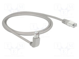 Patch cord; S/FTP; Cat: 6a; RJ45 plug,RJ45 up angled plug; Cu; 1m