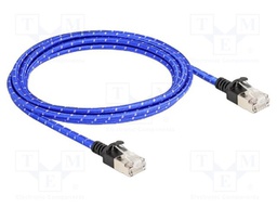 Patch cord; U/FTP; Cat: 6a; RJ45 plug,both sides; 2m; textile