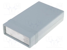 Enclosure: with panel; 1598; X: 94mm; Y: 157mm; Z: 36mm; ABS; grey